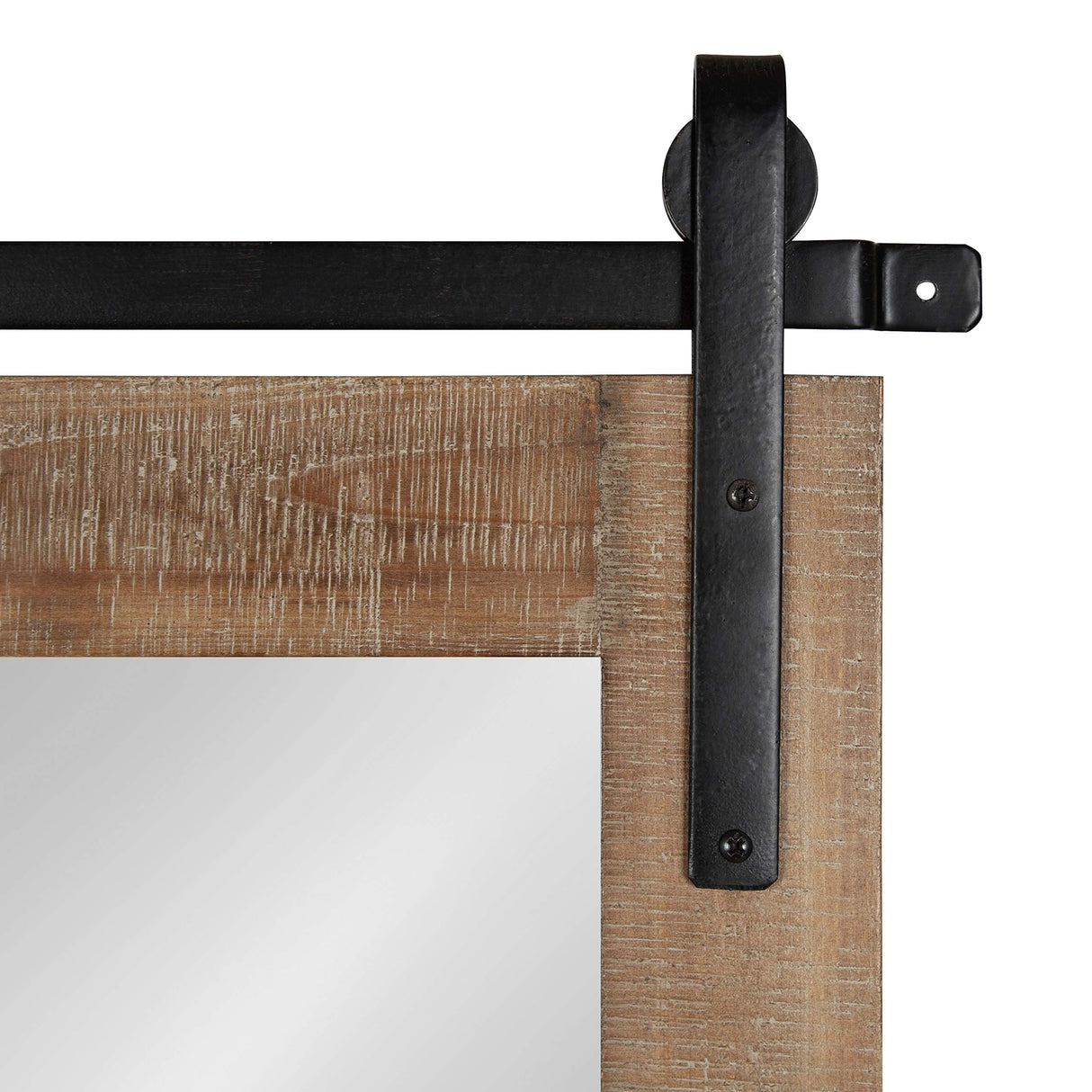 Kate and Laurel Cates Farmhouse Wood Framed Wall Mirror, 18 x 50, Rustic Brown, Barn Door-Inspired Rustic Mirrors for Wall Kate and Laurel