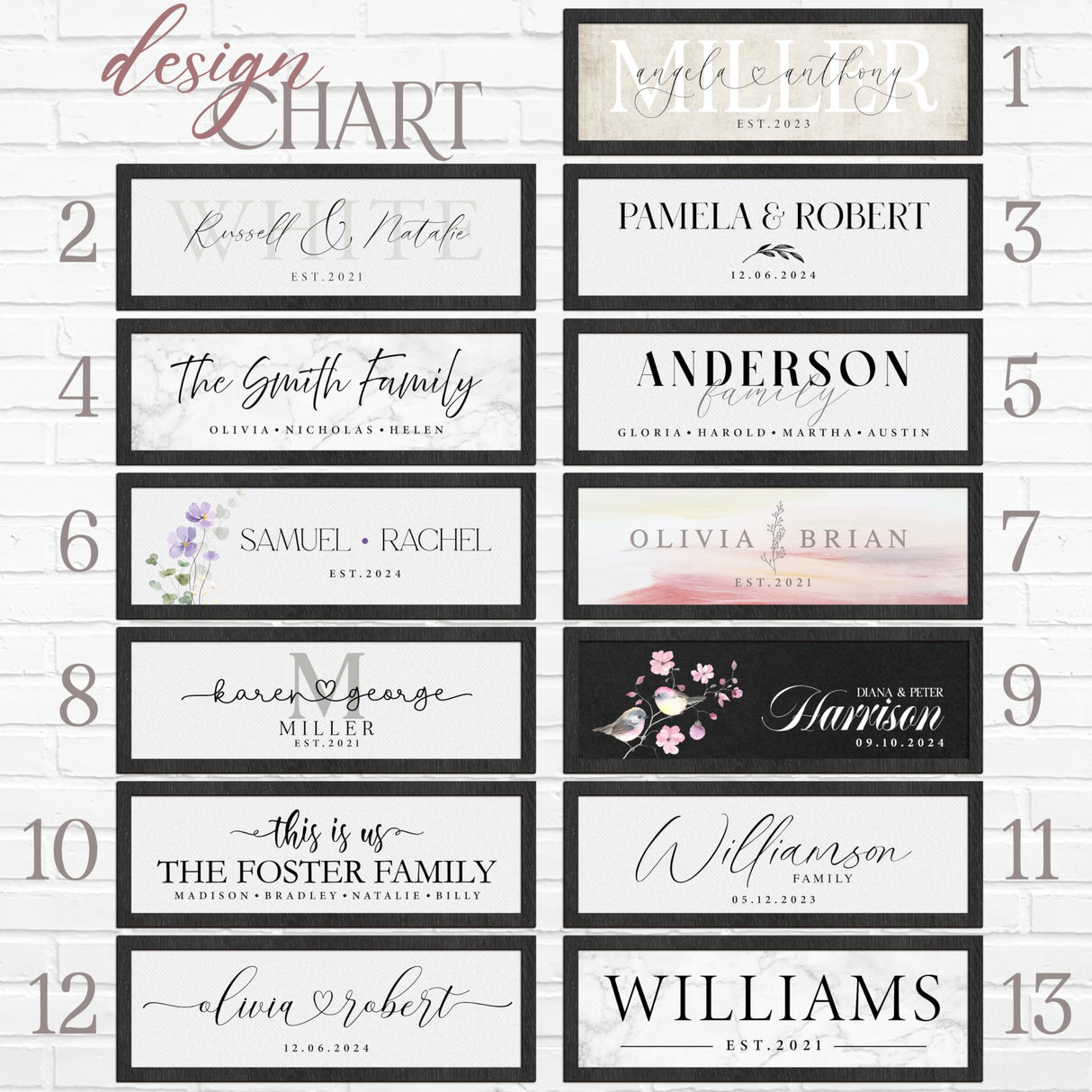 Wedding Sign Personalized, Custom Wood Sign for Couples, Family w/Names and Date, Customized Wooden Sign Engagement Gifts, Personalized Framed Family Name Sign for Home Decor Wall, D8 Customization Mill