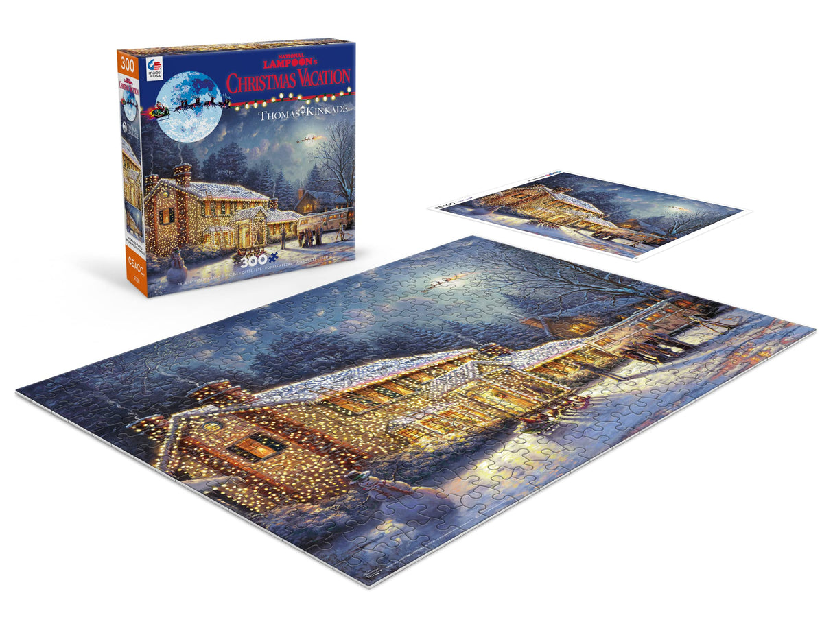 Ceaco - Thomas Kinkade - Holiday Movies - National Lampoons Xmas Vacation - 300 Piece Jigsaw Puzzle Ceaco