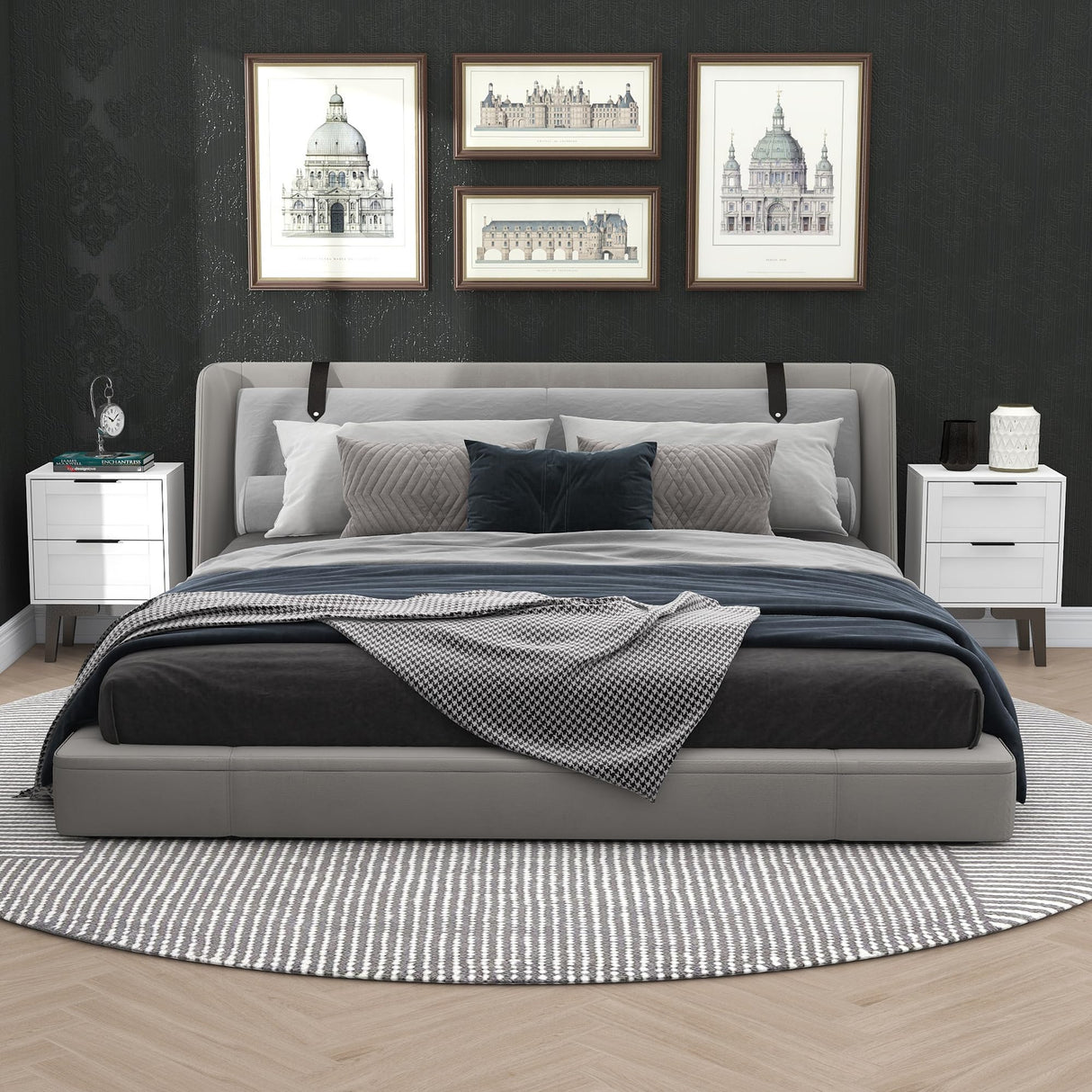 TaoHFE Modern White Nightstand Set 2 with Drawer Mid Century 22 Inch Bed Side Table Bedroom White Night Stand Set of 2 Bedside Table Set 2 White 2 Drawer Nightstand Table for Bed Room(2, White) TaoHFE