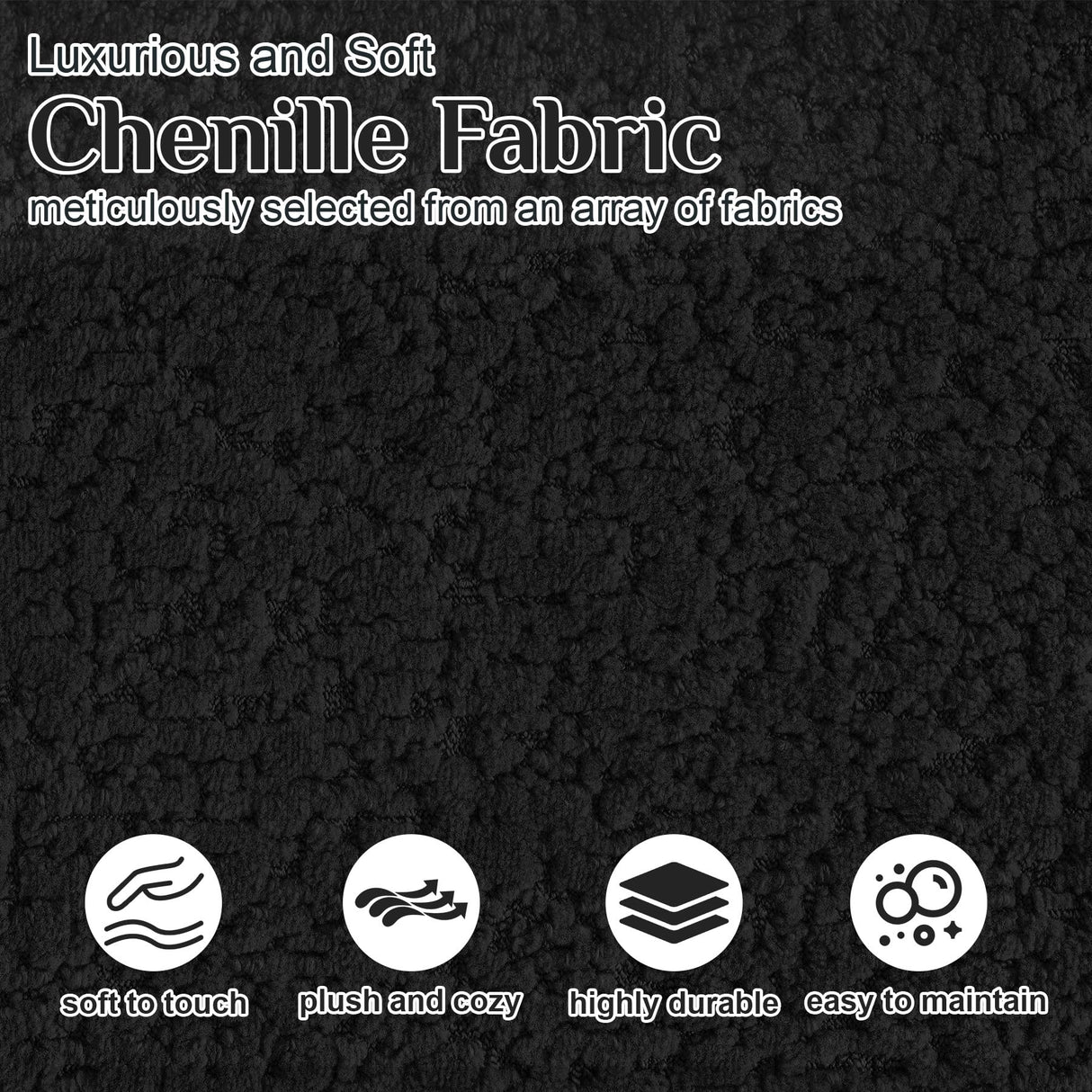 68.5" Loveseat Sofa for Living Room, Modern Luxury Plush Chenille Extra Deep Seat Curved Cloud Floor Couch with 3 Throw Pillows for Small Spaces, No Assembly Needed, Black DAMAIFROM