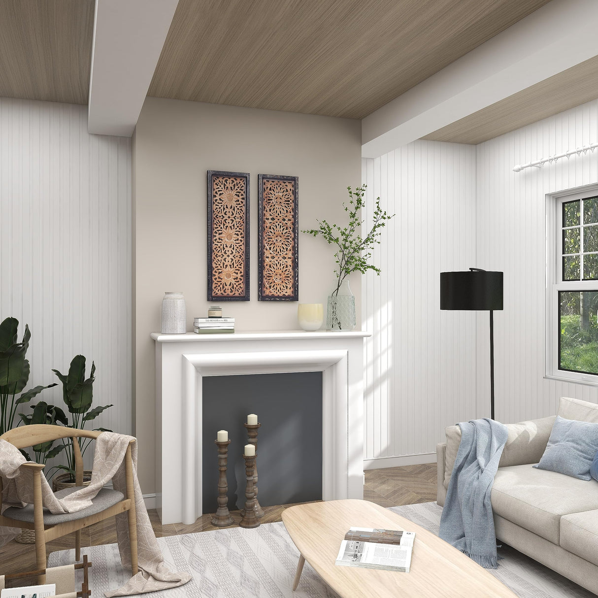 Deco 34087 Elegant Sculpture 2 Assorted Wood Wall Panel Deco 79