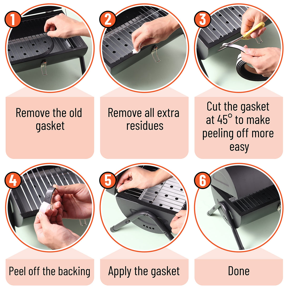 UNCO- Smoker Gasket, 15 Ft, 1/2"X1/8", Grill Gasket, Heat Gasket, Smoker Heat Tape, Smoker Gasket Sealer High Temp, Kettle Grill Gasket, BBQ Gasket, High Temperature Gasket Smoker, Smoker Door Gasket UNCO