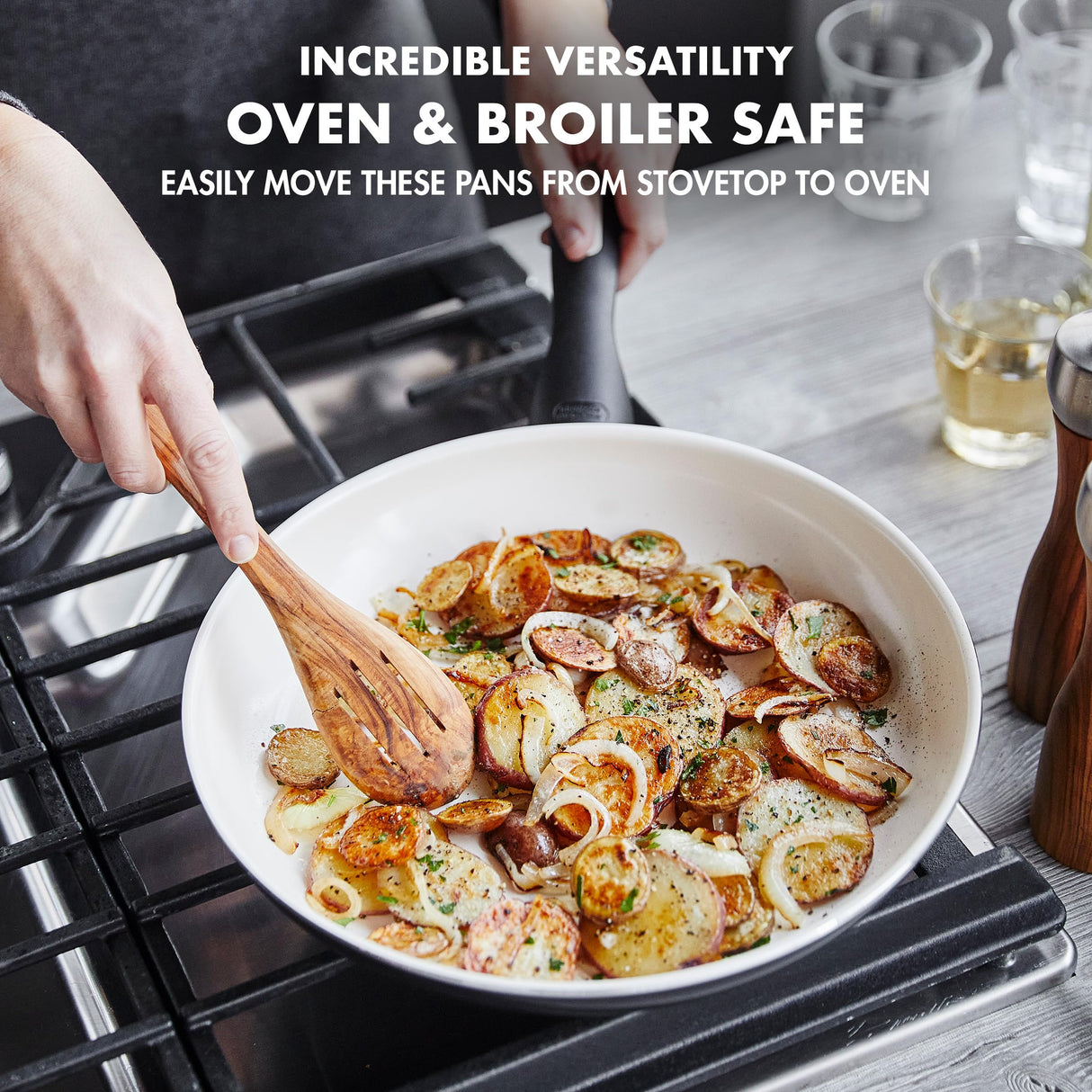 GreenPan Rio 16 Piece Cookware Pots and Pans Set, Hard Anodized Healthy Ceramic Nonstick PFAS-Free, Bakelite Handles, Frypans, Saucepan, Saute Pan, Stock Pot, Kitchen Tools, Dishwasher Safe, Black GreenPan