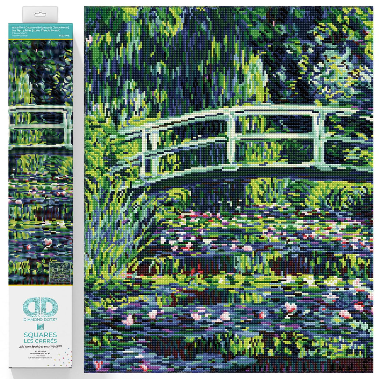 DIAMOND DOTZ Water Lilies and Japanese Bridge Diamond Painting Kits for Adults - Diamond Art Kits a Relaxing Creative Craft Kit with Dotz Gems 23.2x22.4 DIAMOND DOTZ