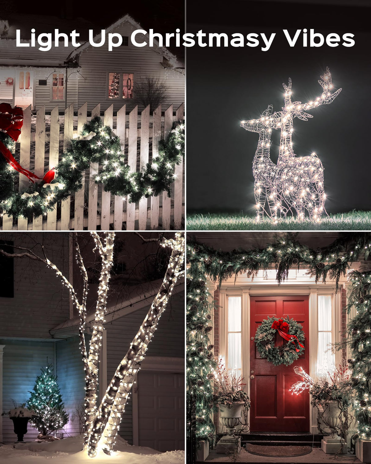 JACKYLED Outdoor String Lights Waterproof, 178FT 500 LED Plug in Christmas Light with 8 Modes, Fairy String Lights for Xmas Tree Halloween Holiday Party Garden Yard House Decoration, Cool White JACKYLED