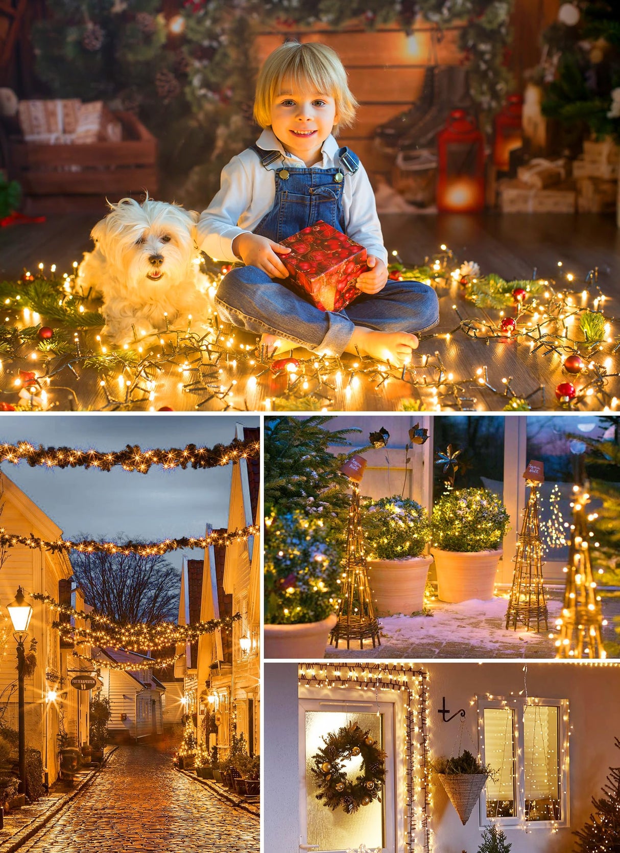 Minetom Solar String Lights for Outside - 40 FT 100 LED Christmas Solar String Lights with 8 Lighting Modes, IP65 Waterproof Solar Lights Outdoor, Solar Lights for Outside Tree Party Decor, Warm White Minetom