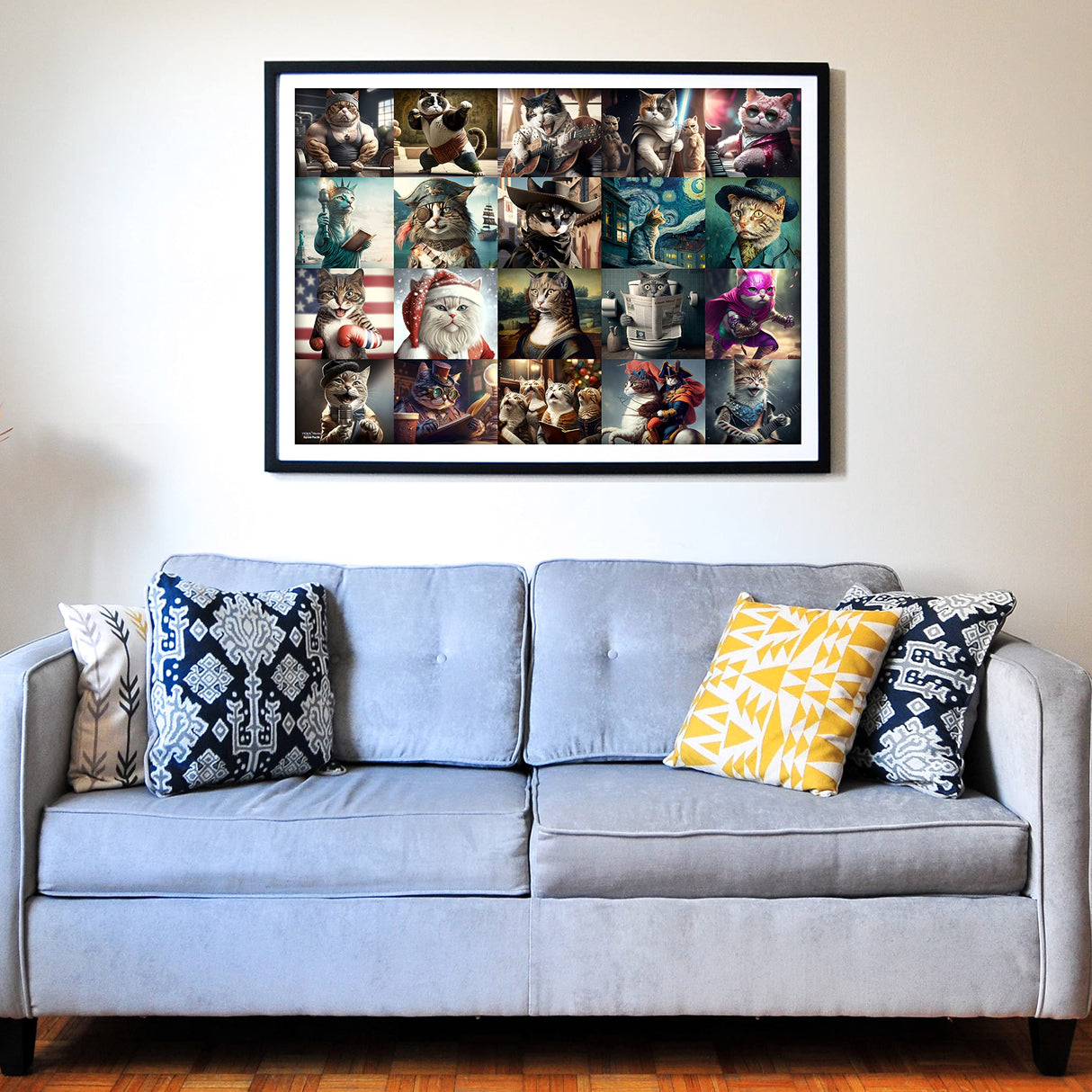 Think2Master Funny Cats 1000 Pieces Jigsaw Puzzle Featuring heartwarming Kittens and Cats. Fun for Teens, Seniors & Families. Great Gift for Kids Ages 13+ Size: 26.8” x 18.9” THINK2MASTER