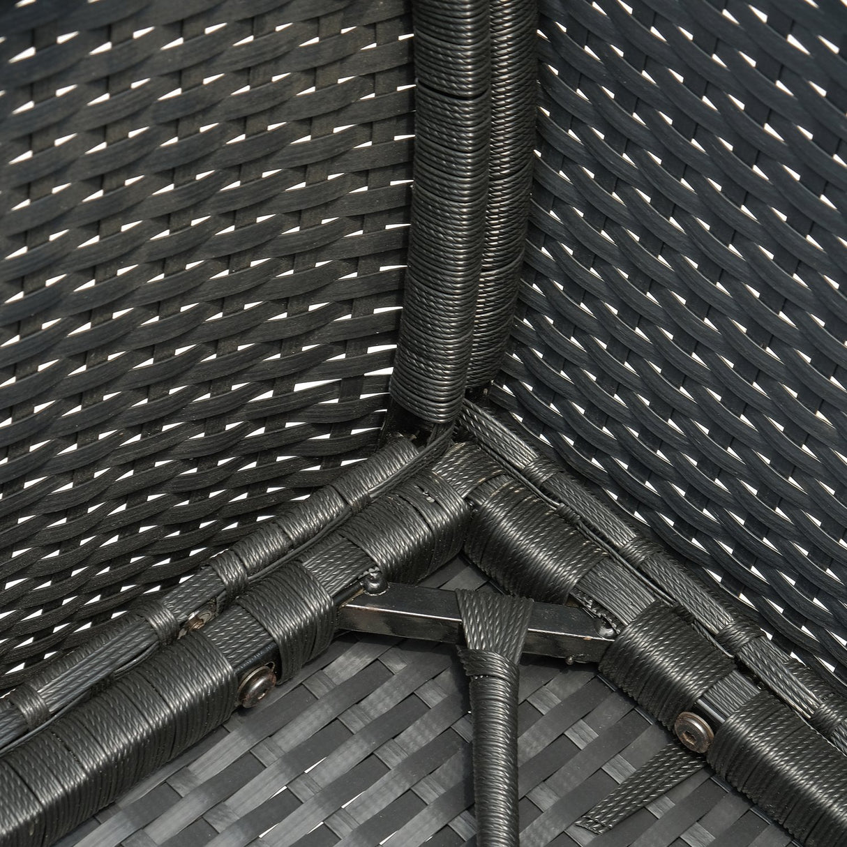 Outsunny Outdoor Patio Loveseat Conversation Furniture Set, Cushions & Built-in Coffee Table, Small 2-in-1 2 Person Seating for Front Porch, Balcony, Black Outsunny