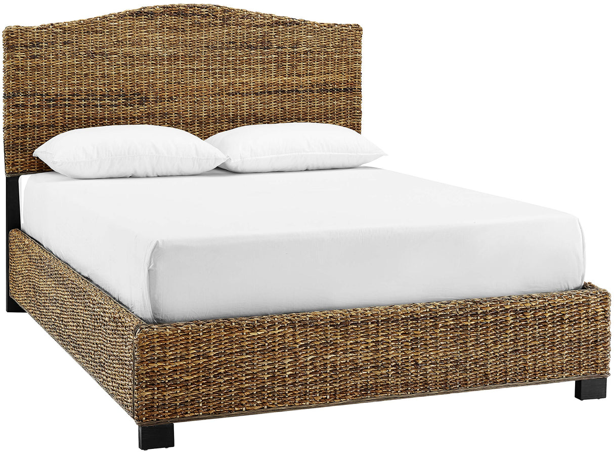 Crosley Furniture Serena Bed, Handwoven Natural Fiber Rattan Headboard and Footboard Set, Banana Leaf, Queen Crosley Furniture