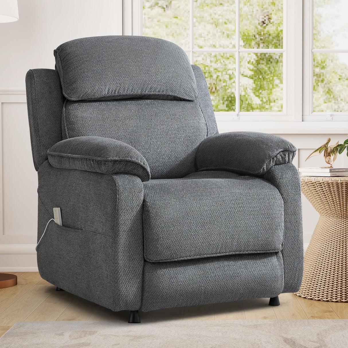 ANJ Power Recliner Chair, Electric Recliner for Adults,Oversized Reclining Chair with Remote & Side Pockets for Living Room, Bedroom,Home Theater ANJ