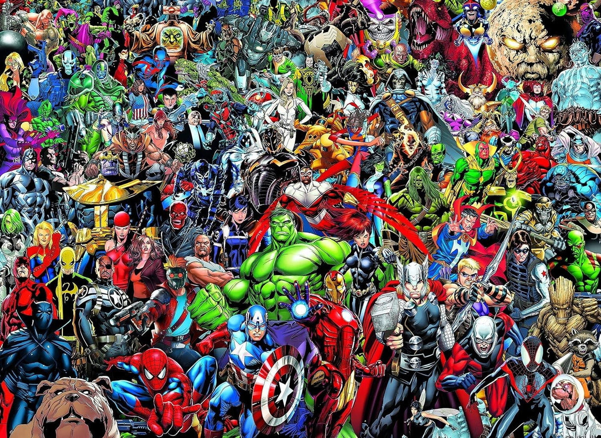 Clementoni Marvel Impossible Jigsaw Puzzle, 1000 Pieces, Puzzle for Superhero Enthusiasts, Difficult Puzzle, Challenge for Adults, Fun, Made in Italy, 39411 Clementoni