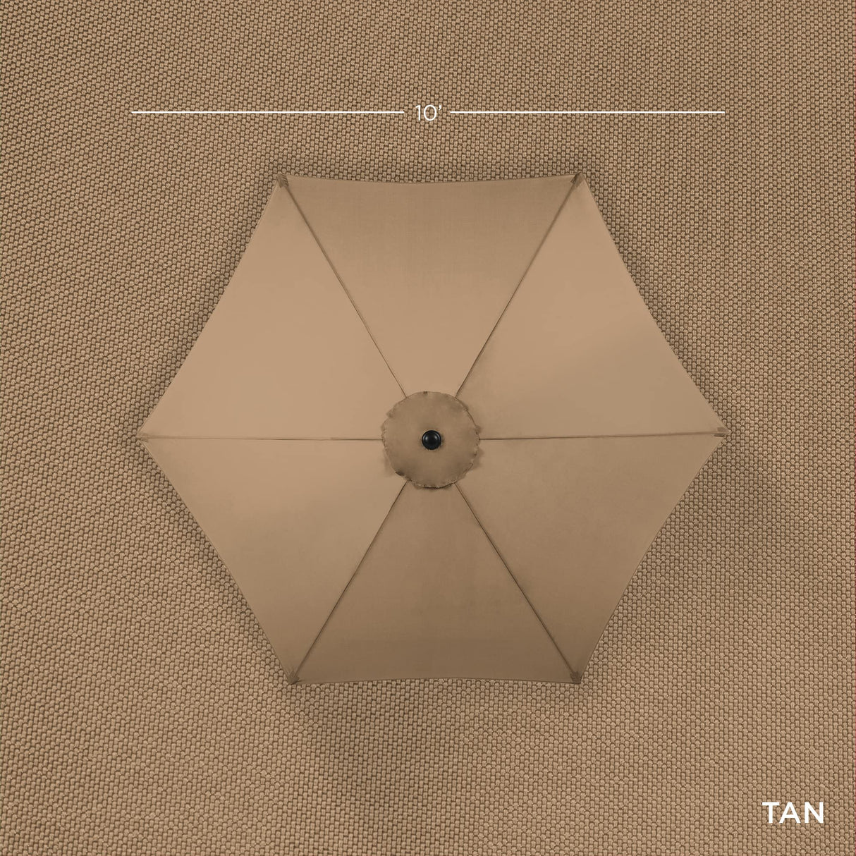 Best Choice Products 10ft Outdoor Steel Polyester Market Patio Umbrella w/Crank, Easy Push Button, Tilt, Table Compatible - Tan Best Choice Products
