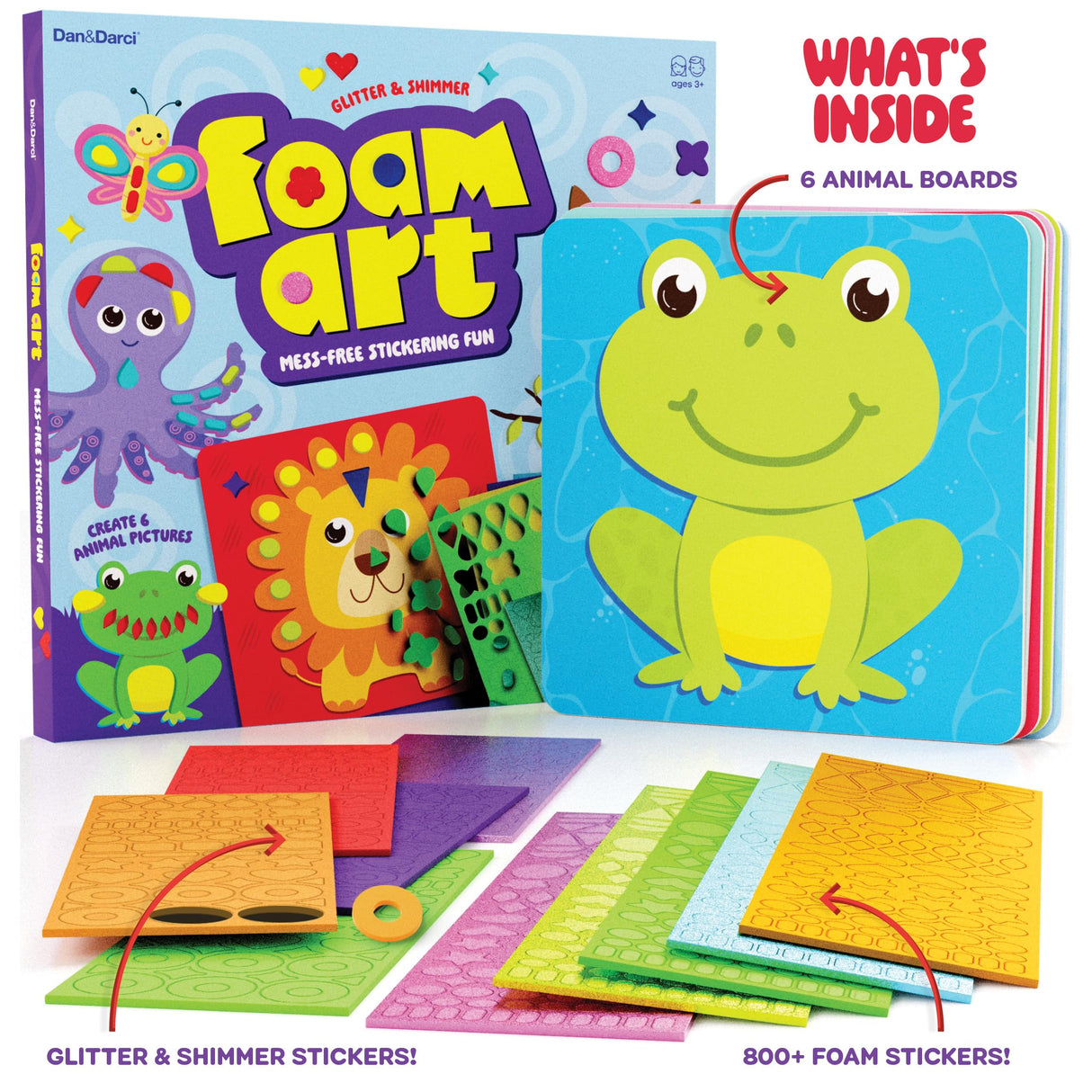 Dan&Darci Foam Sticker Art Craft for Kids - Toddler Arts & Crafts for Ages 3-5 - Boys 4-6 Birthday Gift & Stocking Stuffer Dan&Darci