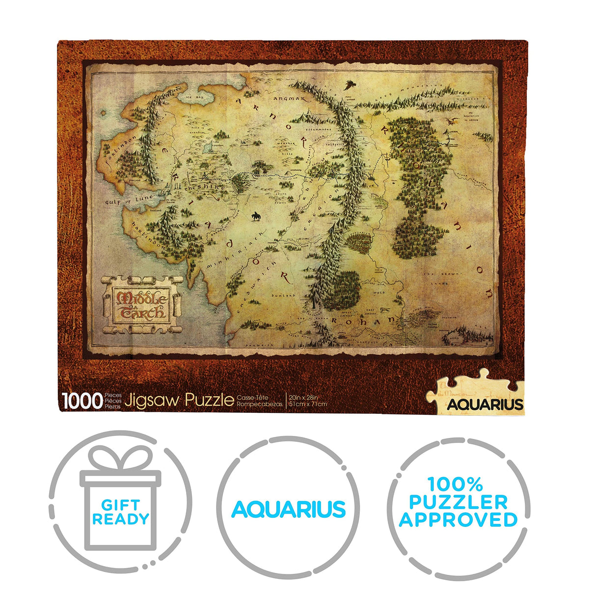AQUARIUS The Hobbit Map Puzzle (1000 Piece Jigsaw Puzzle) - Glare Free - Precision Fit - Officially Licensed The Hobbit Merchandise & Collectibles - 20 x 28 Inches AQUARIUS