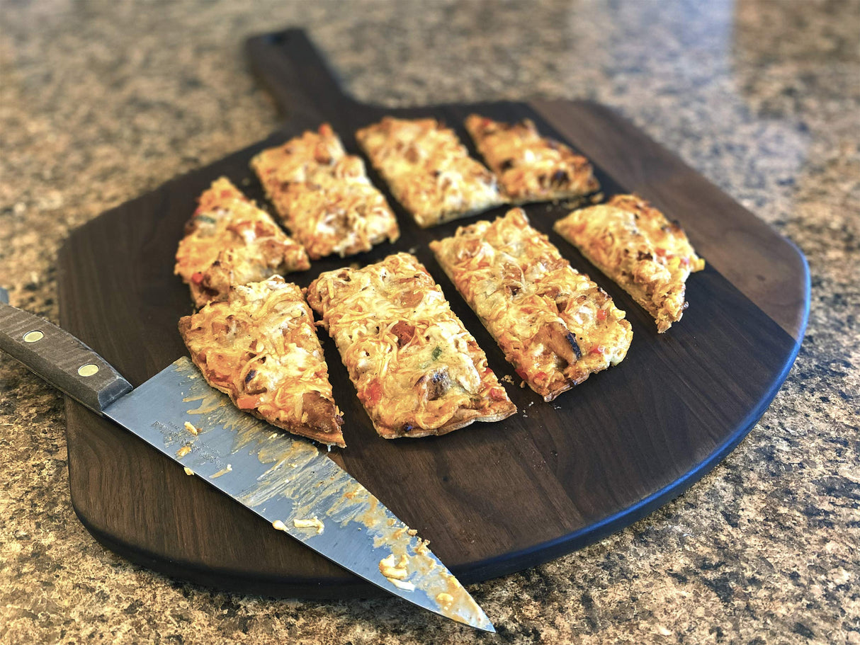 Personalized Pizza Peel, Large 22" x 16" Walnut American Hardwood, Personalized Pizza Board, Custom Engraved Pizza Paddle, Pizza Shovel, Wood Pizza Peel Made in the USA Generic