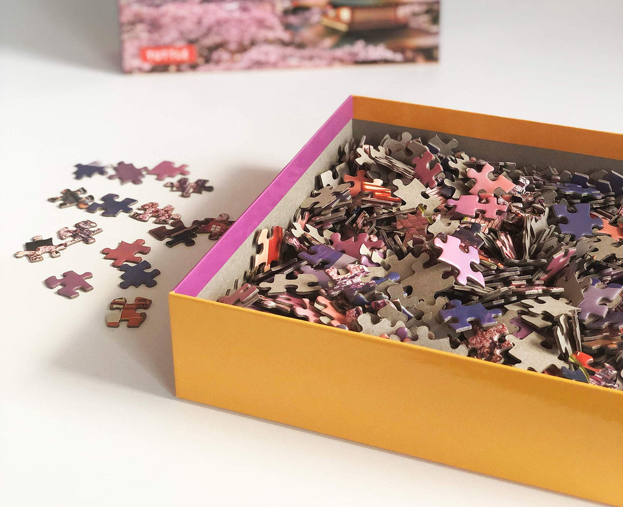 Japan's Mount Fuji in Springtime- 1000 Piece Jigsaw Puzzle: Snowcapped Mount Fuji and Chureito Pagoda in Springtime (Finished Size 24 in X 18 in) Tuttle Publishing