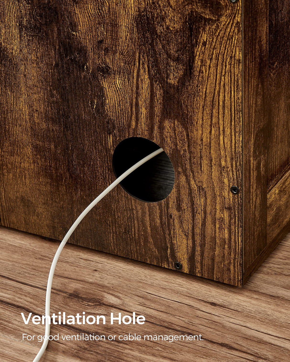 FEANDREA Cat Litter Box Furniture, Hidden Litter Box Enclosure Cabinet with Single Door, Indoor Cat House, End Table, Nightstand, Rustic Brown UPCL004X01 Feandrea