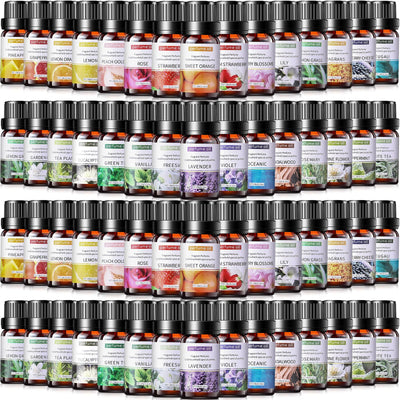 Nuanchu 30 Essential Oils Set 10ml Natural Essential Oils Aromatherapy Kit for Diffuser Humidifier Aromatherapy-Oils for Candle Bath Bombs Making
