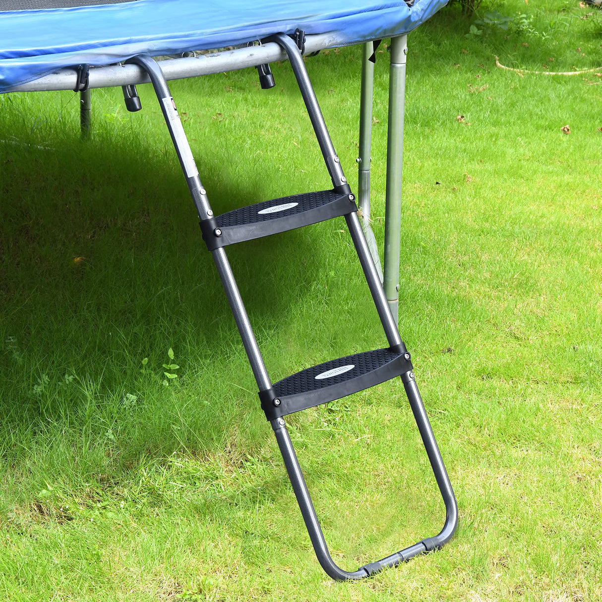 HBTower Trampoline Ladder with Horizontal and Wide Steps, Universal Hook, UV Treated Steel, 220 lbs Capacity Trampoline Accessories for Children Kids HBTower