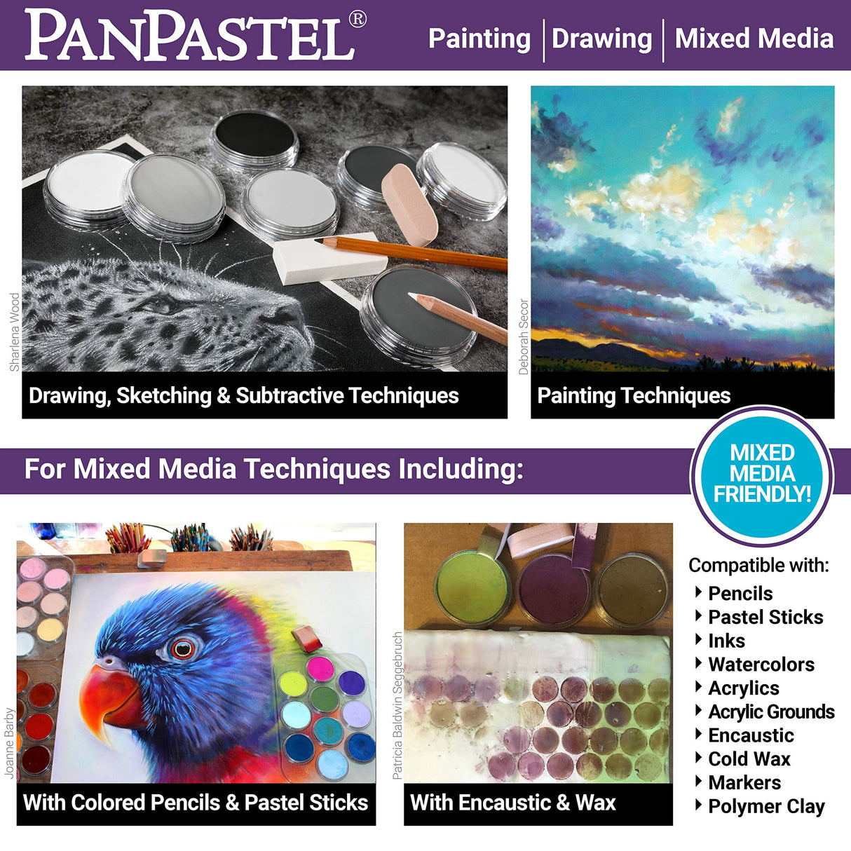 PanPastel Artist Pastels by GOLDEN, Painting Set, 20 Color, Professional Artist Pastels, Unique Pan Format (cake-like) PanPastel