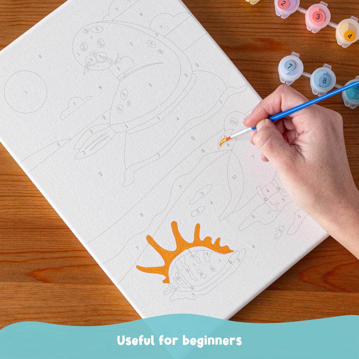 BONNYCO Paint by Numbers Kit for Kids Sea Animals Pack 3 Canvas Paint by Number Canvas Framed, Ocean Gifts for Kids, Arts and Crafts 4-6 8-12 Pintar por Numeros Pre Drawn Painting Under Sea Crafts BONNYCO