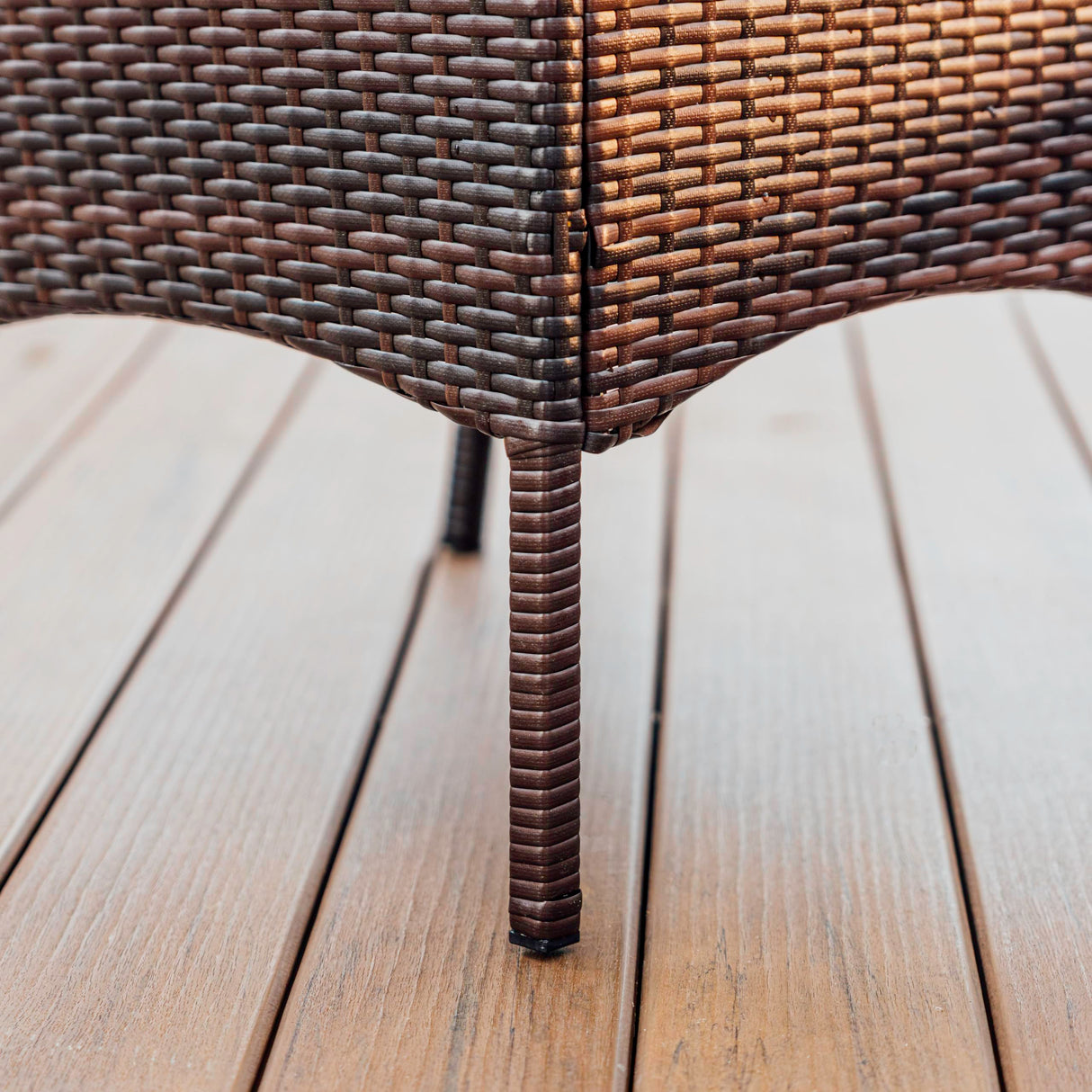 Nestl Wicker Patio Furniture - 4 Piece Set with 2 Chairs, Loveseat, Glass Top Coffee Table, Outdoor Furniture for Backyard, Pool or Porch (Brown/Beige) Nestl