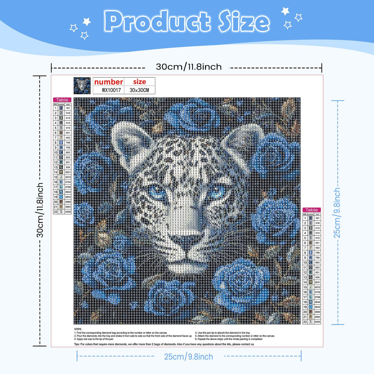 NEWENMO Diamonds Painting Kits for Adults Beginner,DIY 5D Leopard Diamond Art Paint with Round Diamonds, Full Drill Rose Diamonds Painting Kit for Hobby Home Wall Decor 12x12 Inch NEWENMO