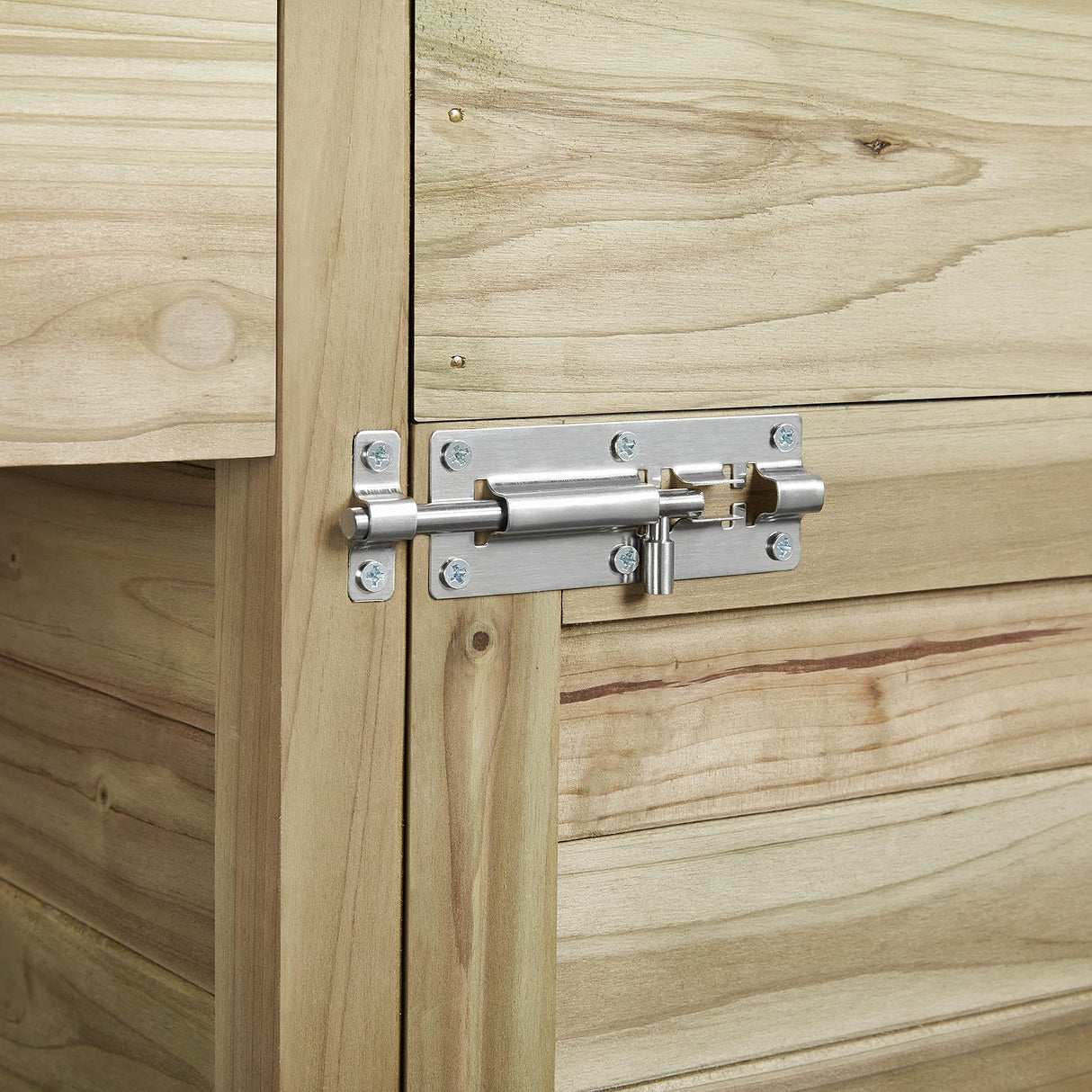 Topeakmart Garden Potting Bench Potting Table ACQ Lumber Wood Outdoor Work Station Work Bench Planting with Cabinet & Drawer & Top Shelf & Lower Shelf Light Green Topeakmart