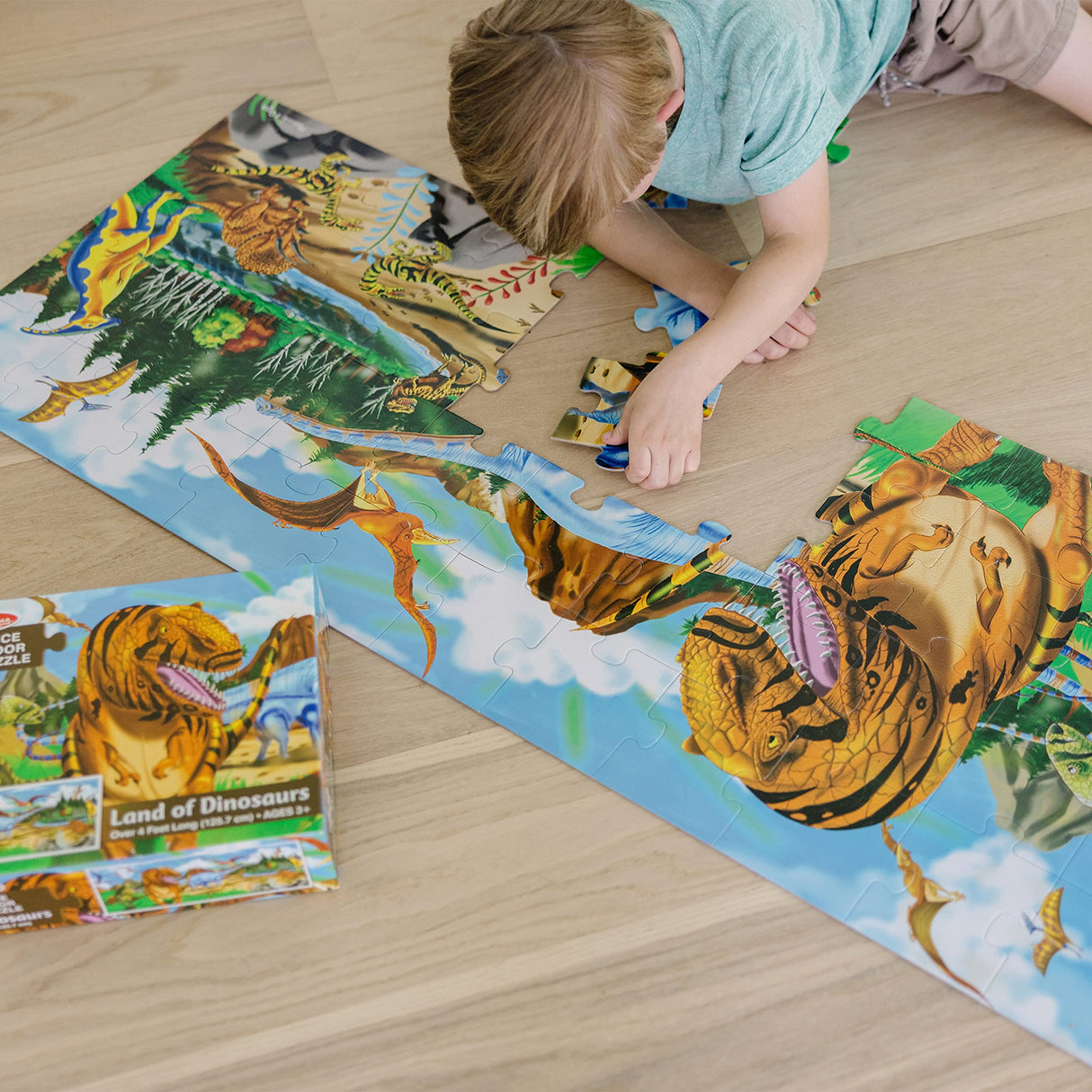 Melissa & Doug Land of Dinosaurs Floor Puzzle (48 pcs, 4 feet long) - FSC Certified Melissa & Doug