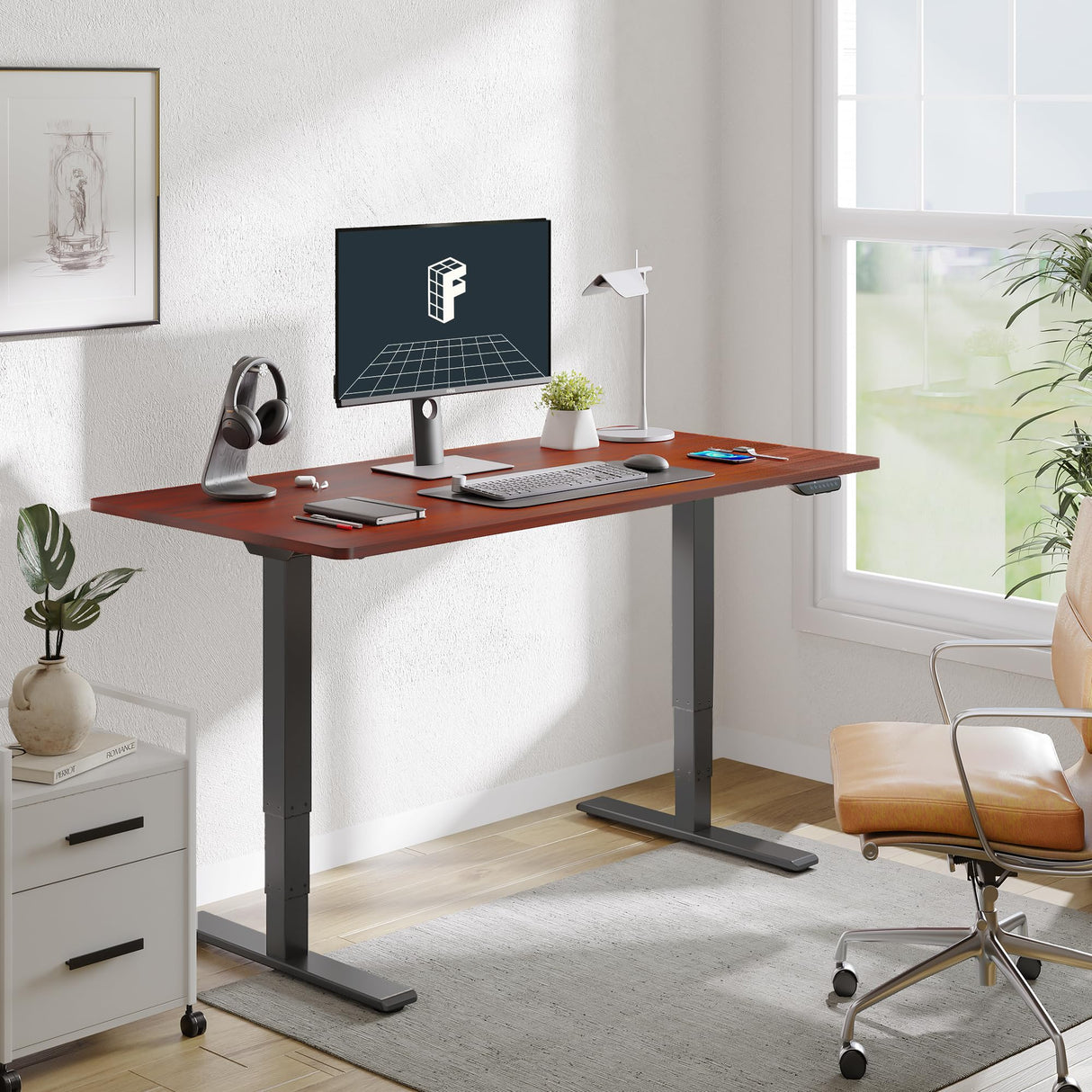 FLEXISPOT E6 Dual Motor 3 Stages Standing Desk 72x30 Inch Whole-Piece Board Height Adjustable Desk Electric Stand Up Desk Sit Stand Desk(Black Frame FLEXISPOT