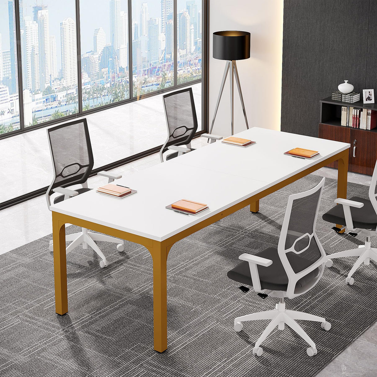 Tribesigns 6.5FT Conference Table, 78.7 Inche Rectangle Meeting Seminar Table, Large Business Tables for 6-8 People (Only Table) Tribesigns