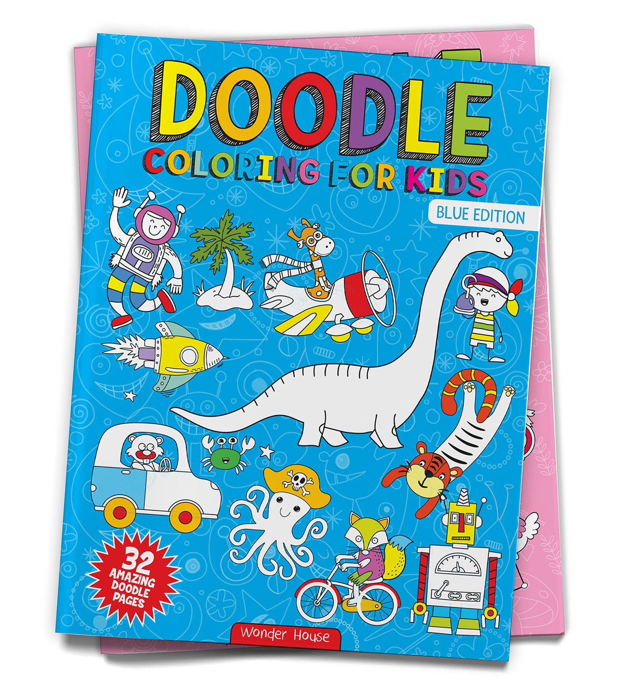 Doodle Coloring For Kids: Blue Edition WoodArtSupply