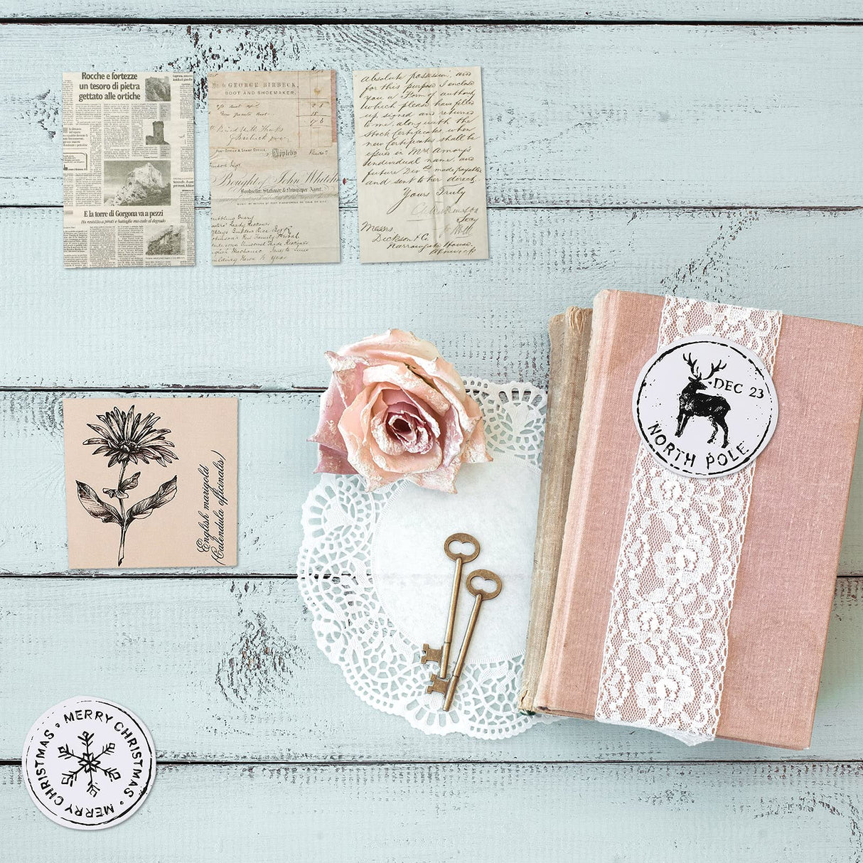 120 Pcs Vintage Aesthetic Scrapbook Kit Junk Journaling Supply with Retro Stamp Stickers,Material Paper, Tag Card,Hand Account Collage Card,Pillow Box,Twine Diary Supply Birthday Gift(Artsy Style) Zonon