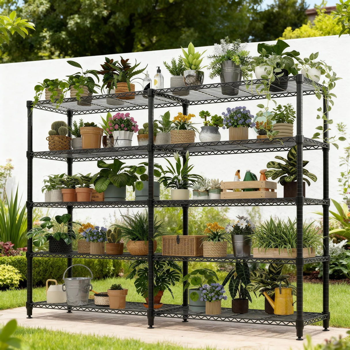 GAOMON 5-Tier Storage Shelves Metal Shelving Unit, Adjustable Wire Shelves Heavy Duty Standing Garage Shelving Racks, Extra Wide Shelf for Kitchen Pantry Basement, 59" L x 13.8" W x 70.5" H GAOMON