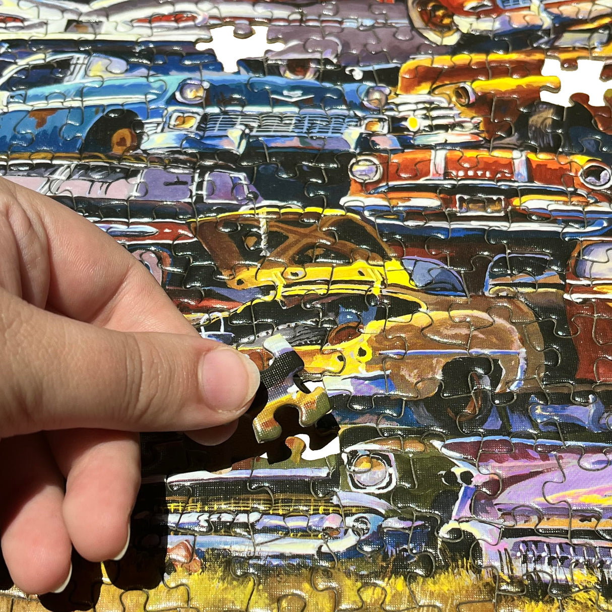 TDC Games Classic Car Puzzle Fabulous 50s Junkpile by Dale Klee, 1000 Piece Jigsaw Puzzle for Kids and Adults, 26.75 x 19.25 inches Educational Puzzles, Difficult and Challenging Classic Car Puzzle TDC Games