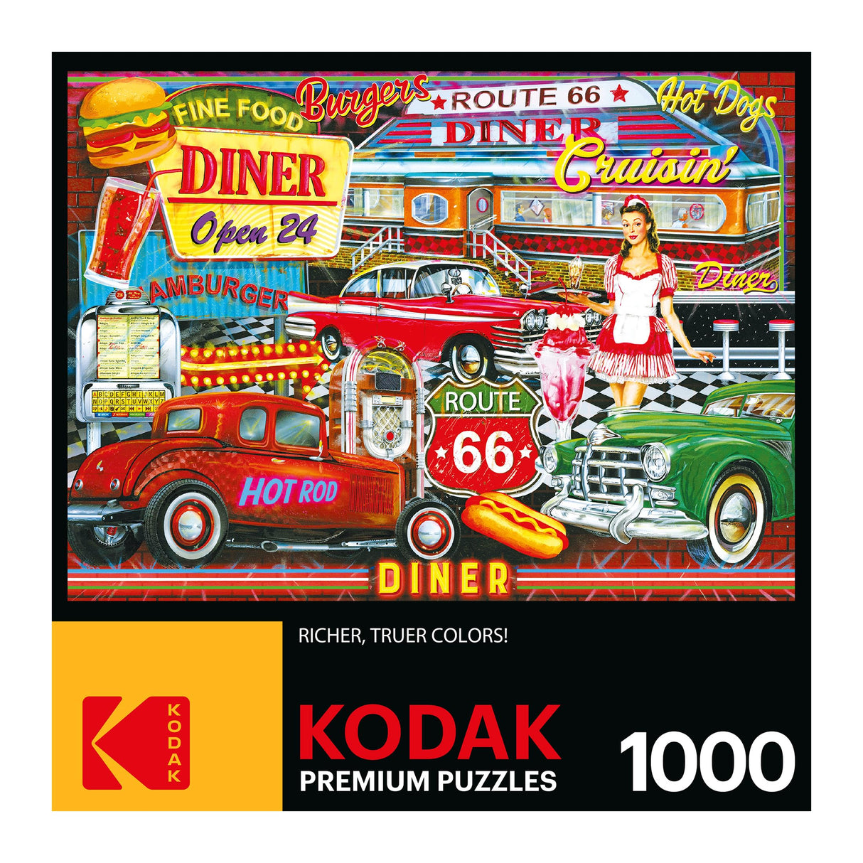 RoseArt - Kodak Premium - 50's Diner - 1000 Piece Jigsaw Puzzle for Adults RoseArt