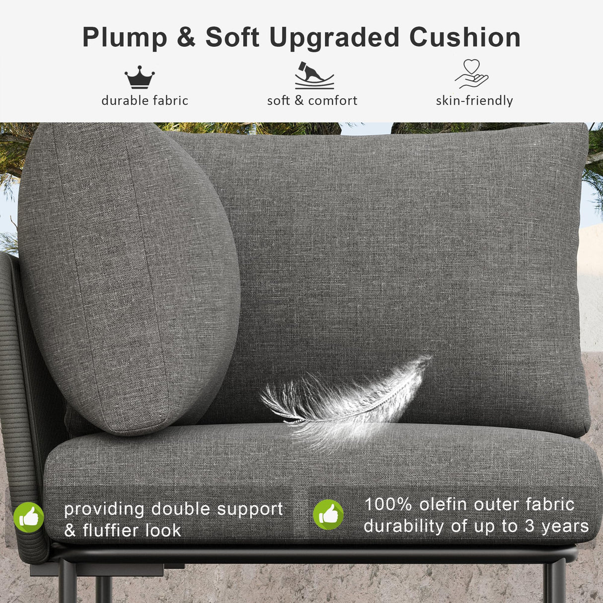 LayinSun 9 Pieces Aluminum Patio Furniture Set, Modern Modular Sectional Sofa with Fire Pit Table and Upgrade Thickness Cushion LayinSun