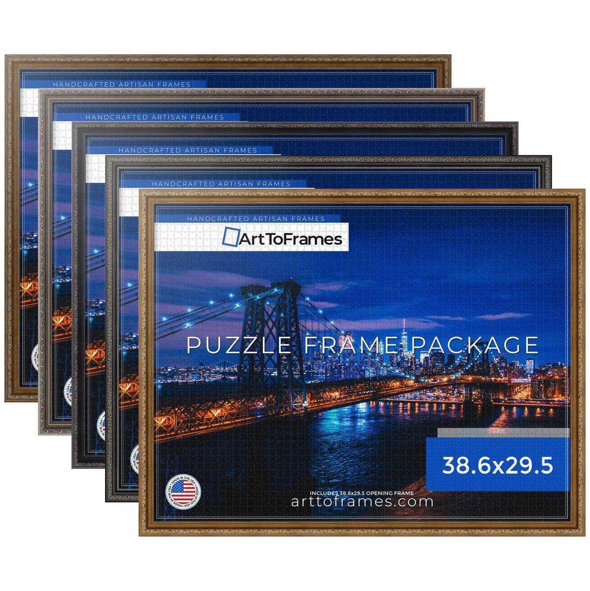 ArtToFrames 38.6x29.5 INCH/98x75 CM Black Frame for 2000 piece Puzzles.This 1.25 Inch Custom Wood Puzzle Frame is Black - Comes with Economy Acrylic (PuzzleD10188-38.6x29.5) ArtToFrames