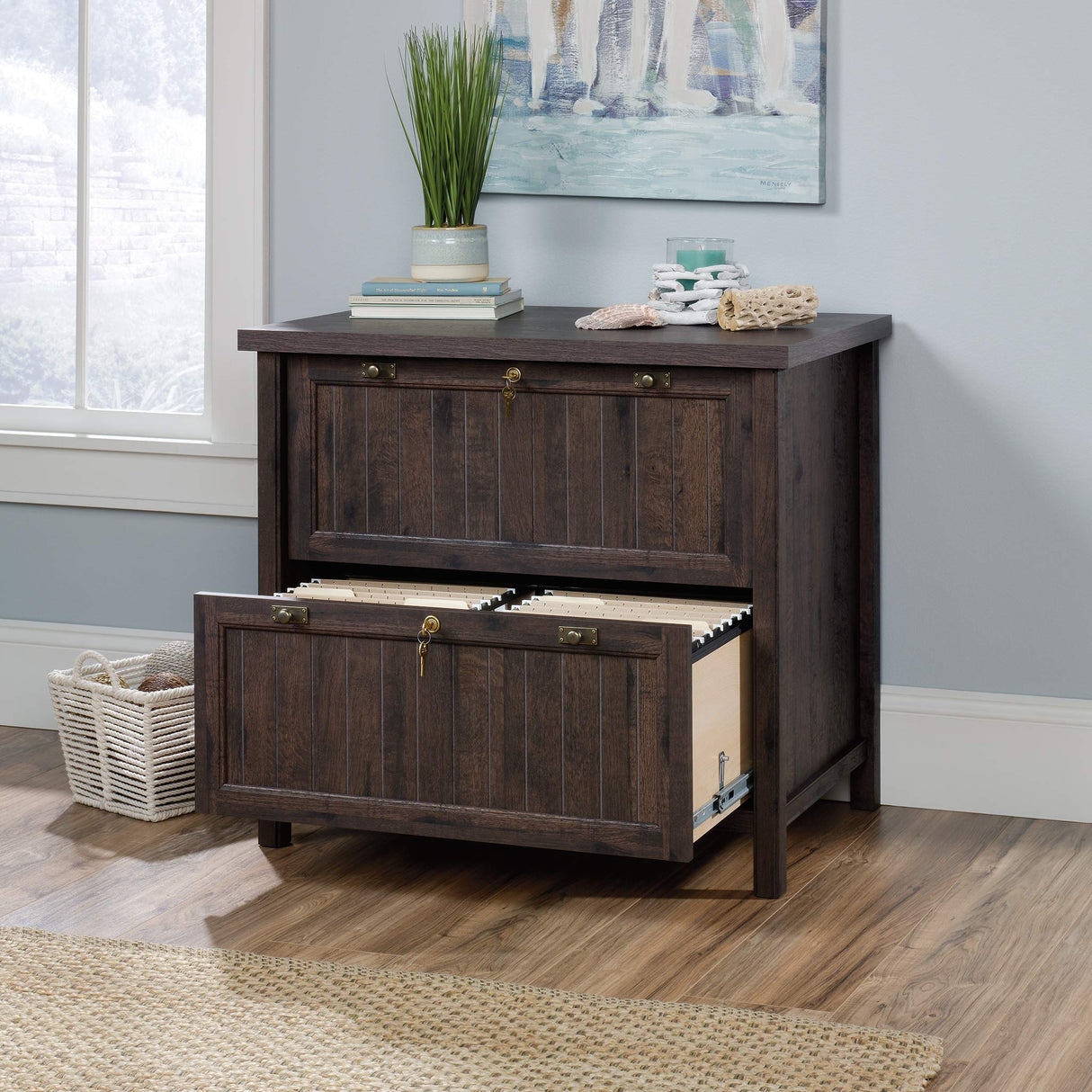Sauder Costa Lateral File, Coffee Oak finish Sauder