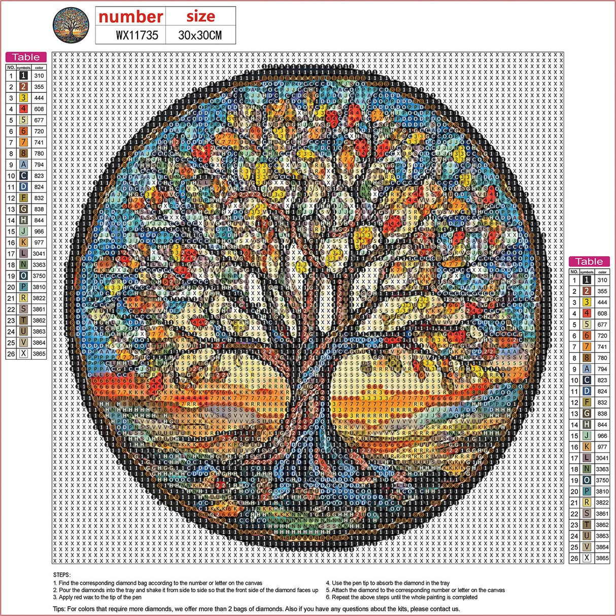 MXJSUA Tree of Life Diamond Painting Kits for Adults, Stained Glass 5D Diamond Art Kits for Beginners, DIY Full Round Drill Picture with Diamond for Home Wall Decor, 12x12 Inch MXJSUA