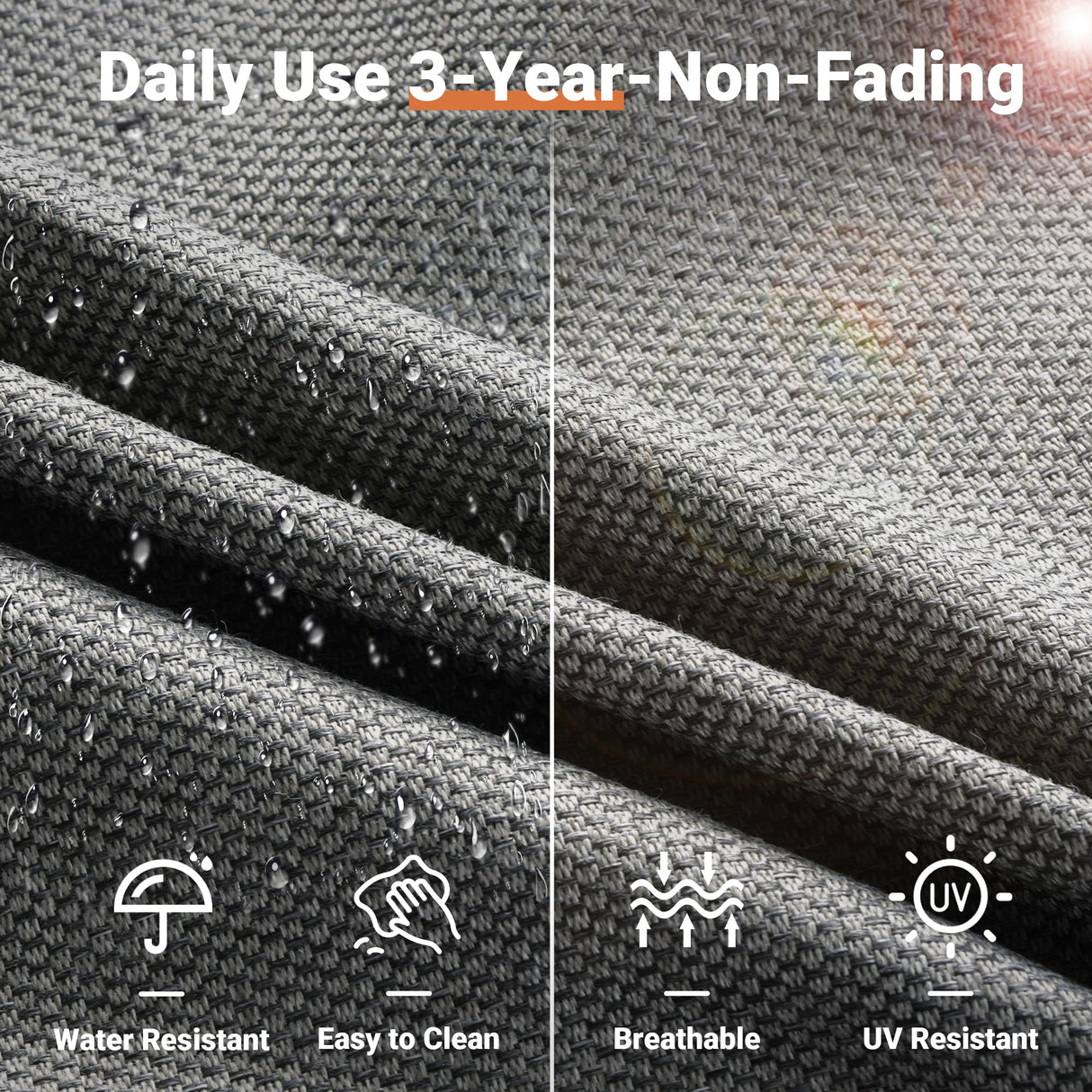 ovios 5 Piece Outdoor Patio Furniture with 3 Seat Sofa,Rattan Wicker Coversation Set with Swivel Rocking Chair,Balcony Sofa Set with Shiny Table for Outside Porch Backyard Pool,Dark Grey ovios