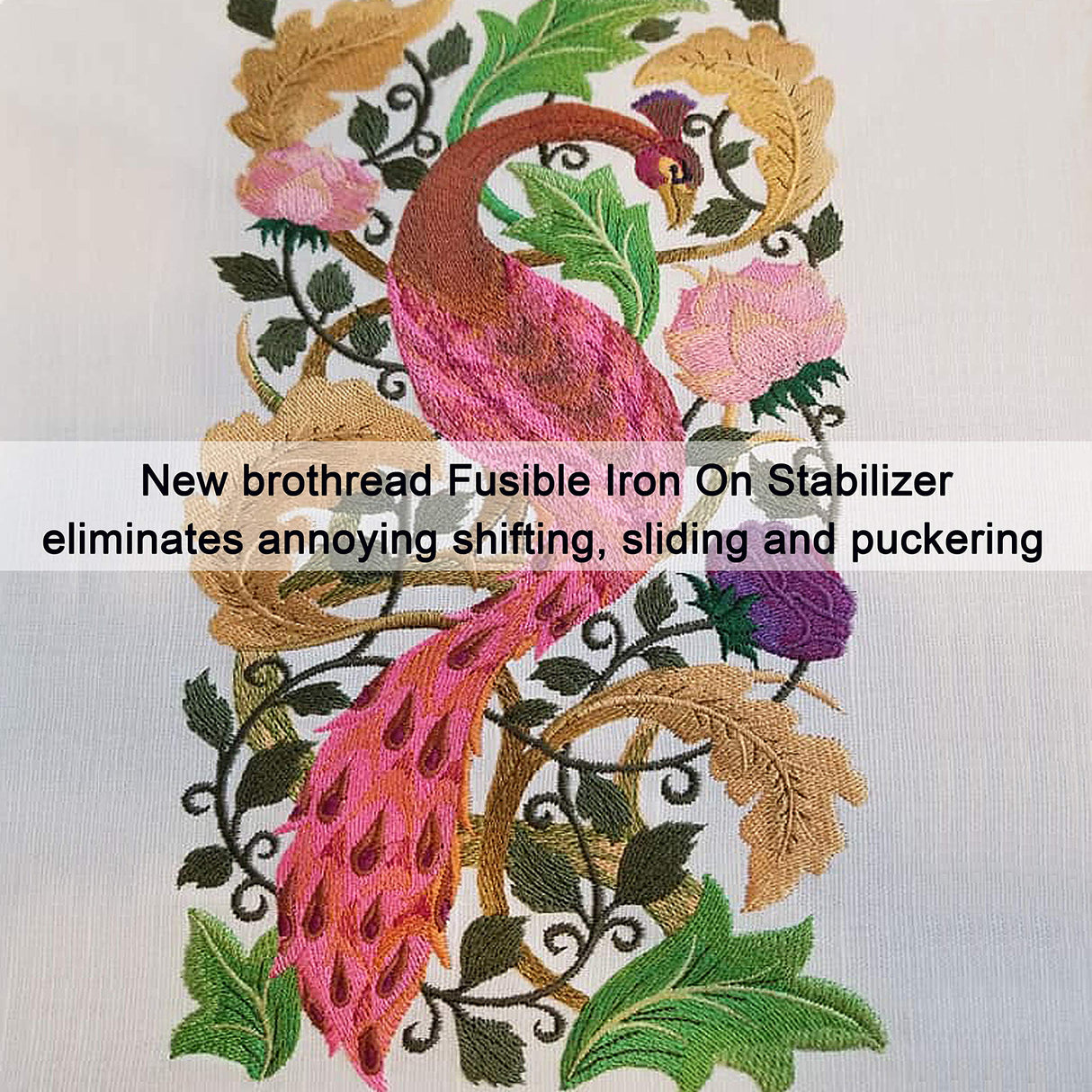 New brothread Fusible Iron on No Show Mesh Machine Embroidery Stabilizer Backing 12" x 25 Yd roll - Light Weight 1.8 oz - 3 Options - Tear Away/Cut Away/No Show Mesh New brothread