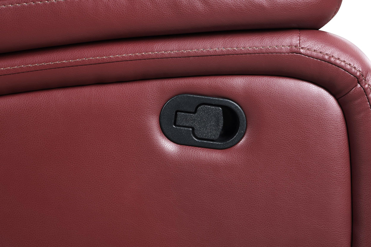 Coaster Home Furnishings - Camila - Leatherette Upholstered Glider Recliner Chair - Manual Recline, Padded Armrests, Plump Back, Smooth Gliding Motion - Living Room - 38-Inch - Red - 610243 Coaster Fine Furniture