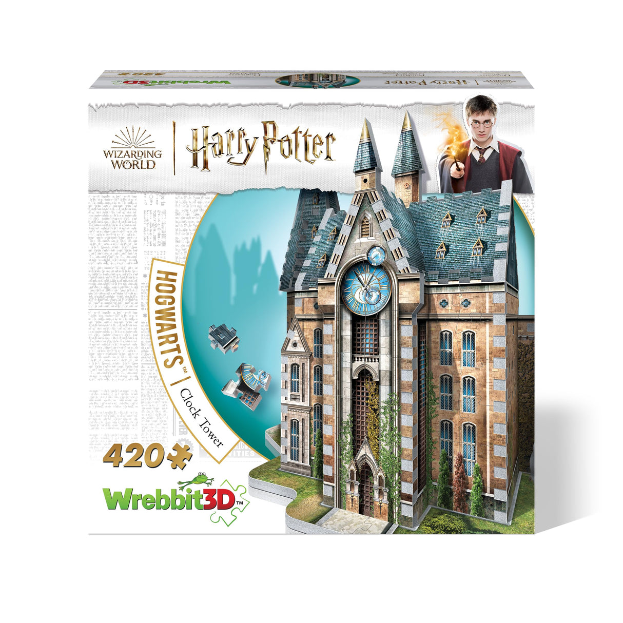 Wrebbit3D Harry Potter Hogwarts Clock Tower 3D Puzzle for Teens and Adults | 420 Real Jigsaw Puzzle Pieces | Not Just an Ordinary Model Kit for Adults for Harry Potter Fans Wrebbit
