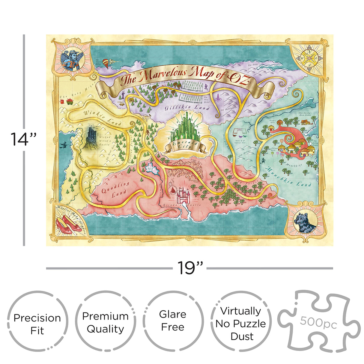 AQUARIUS - The Wizard of Oz Map 500 Piece Jigsaw Puzzle AQUARIUS