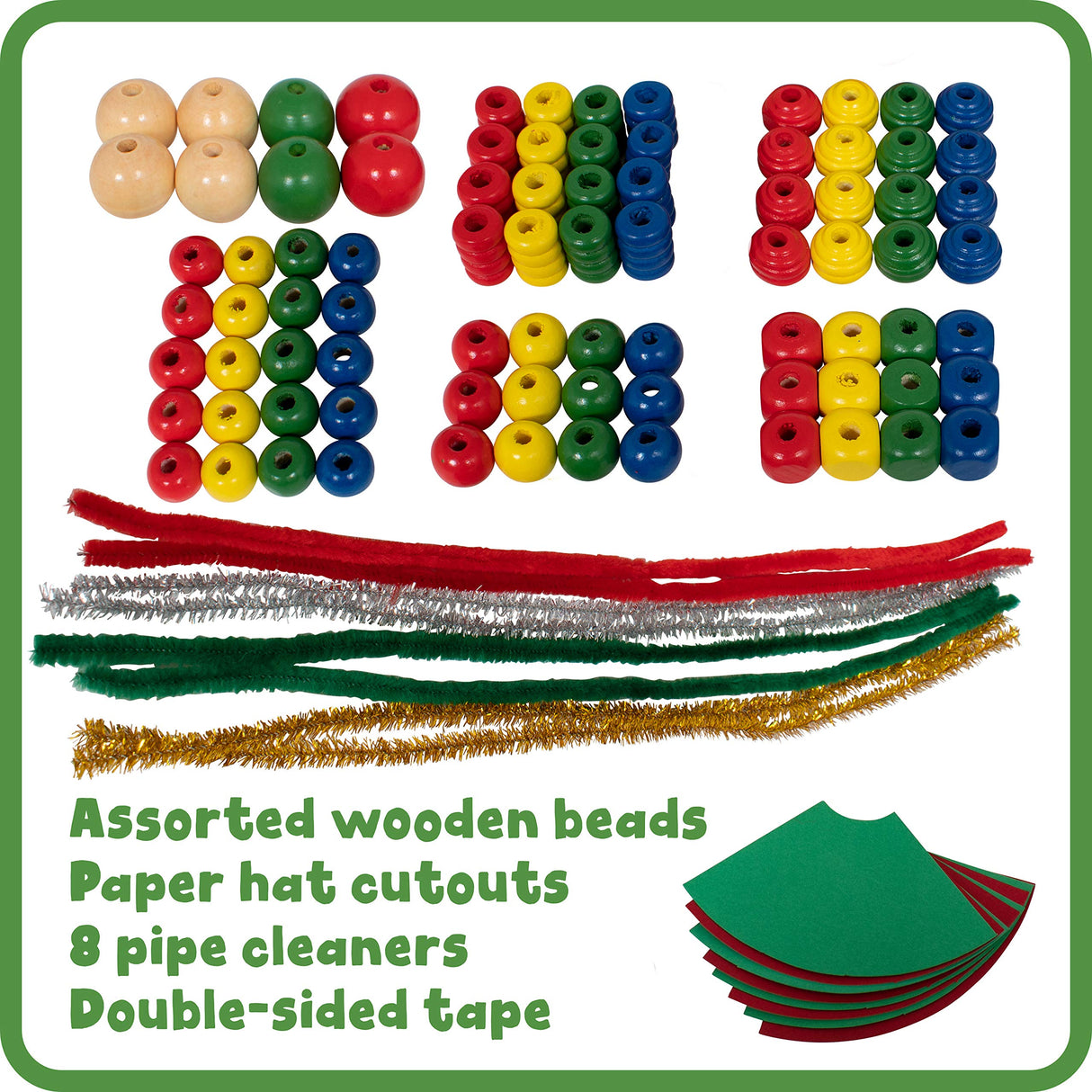 READY 2 LEARN Christmas Crafts - Create Your Own Bead Elves - Set of 4 - DIY Ornaments for Kids - Christmas Tree Decoration - All Materials Included READY 2 LEARN