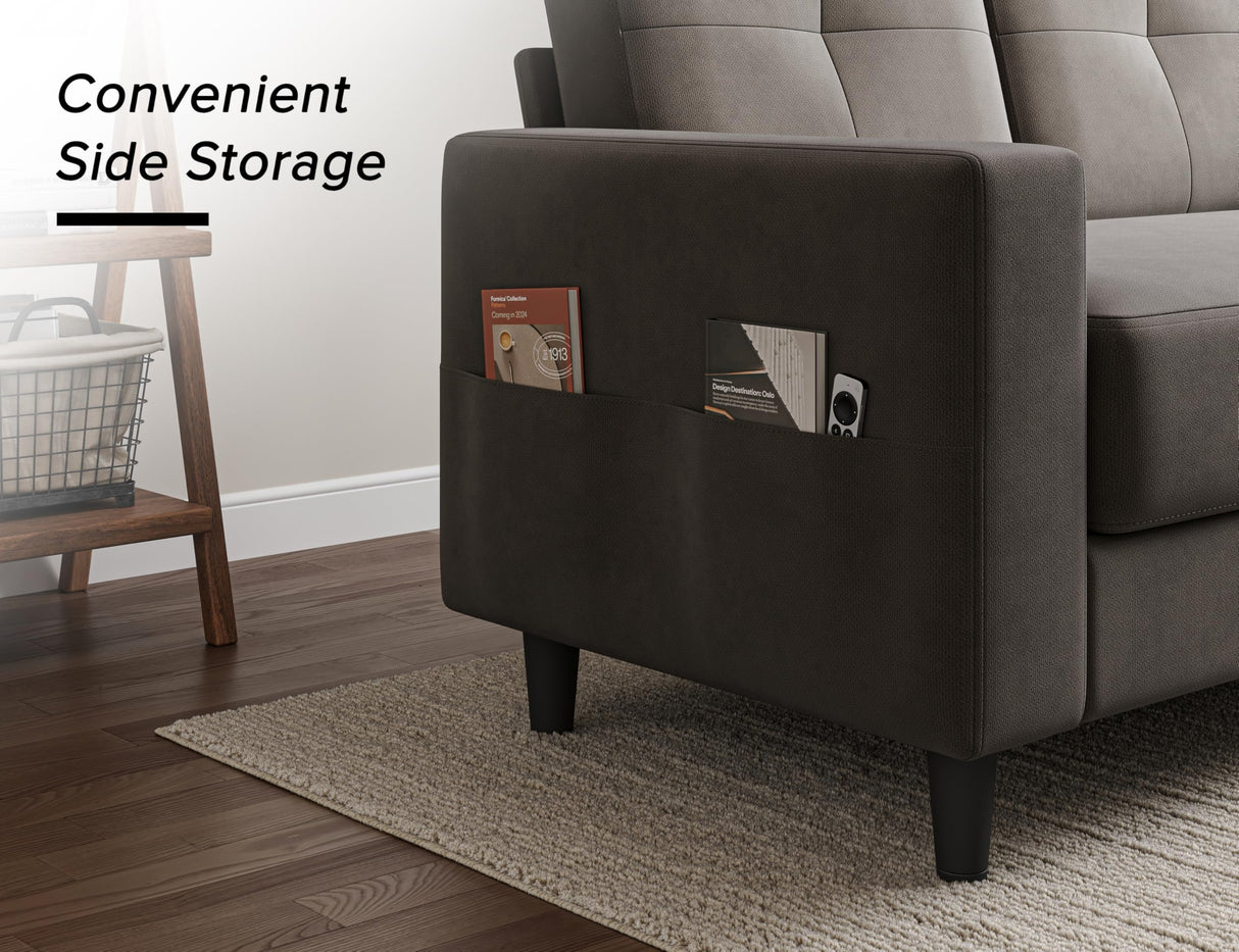 Txtin's Loveseat Sofa 53" Small Couches for Small Spaces 2 Seater Mini Couch for Bedroom Comfy Modern Love Seat for Apartment Office Living Room Brown Txtin's