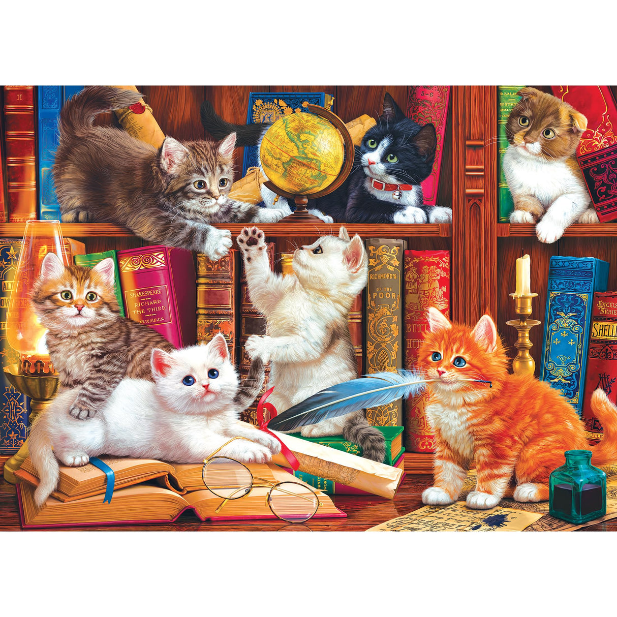 RoseArt - Kodak Premium - Library Mischief - 1000 Piece Jigsaw Puzzle for Adults RoseArt