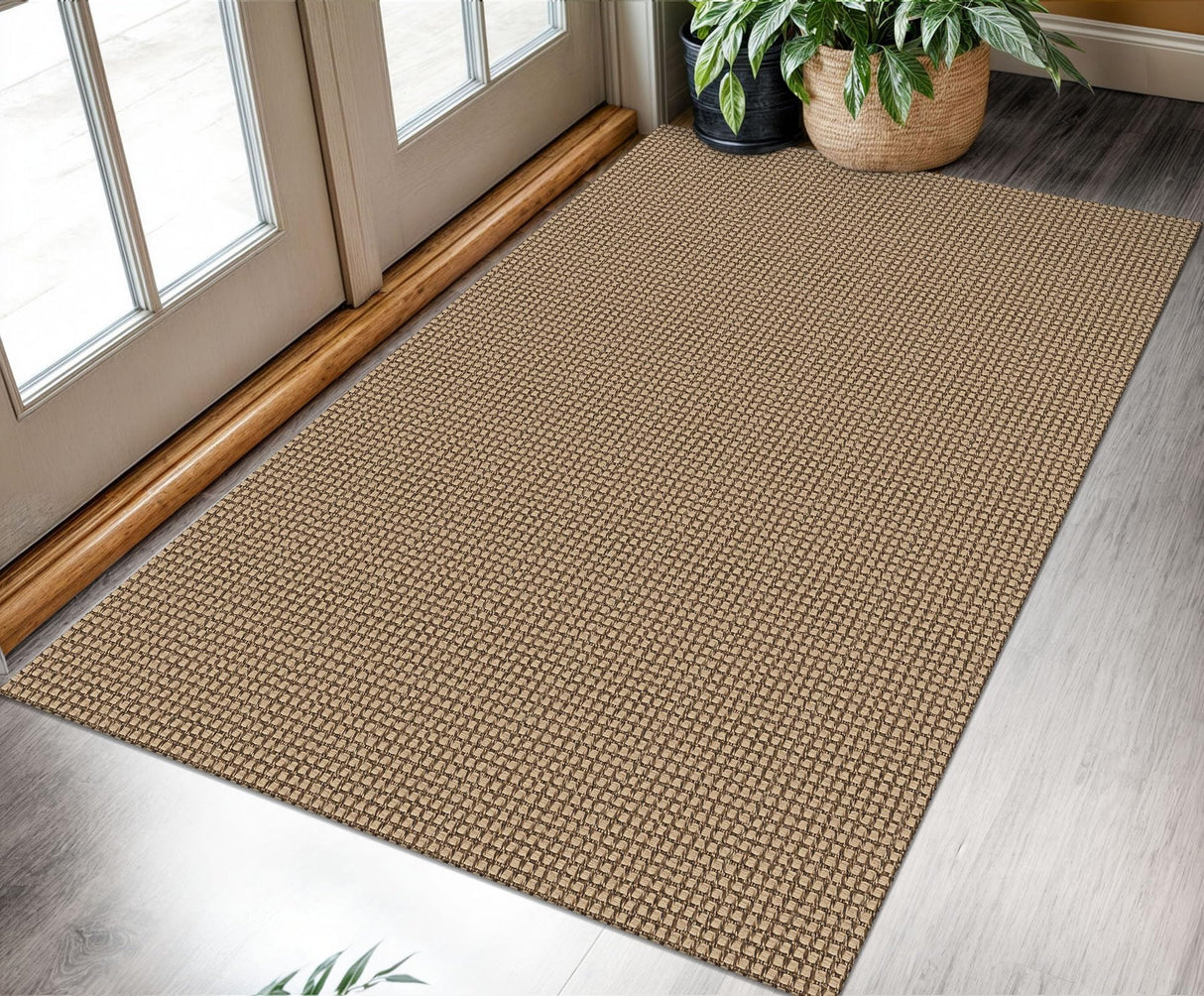 KOZYFLY Boho Rugs for Entryway 3x5 ft Washable Area Rug Non Slip Rubber Backed Entry Rug Woven Indoor Door Mat Cotton Kitchen Rugs Floor Carpet for Entryway, Foyer, Backdoor, Tan/Orange/Brown KOZYFLY